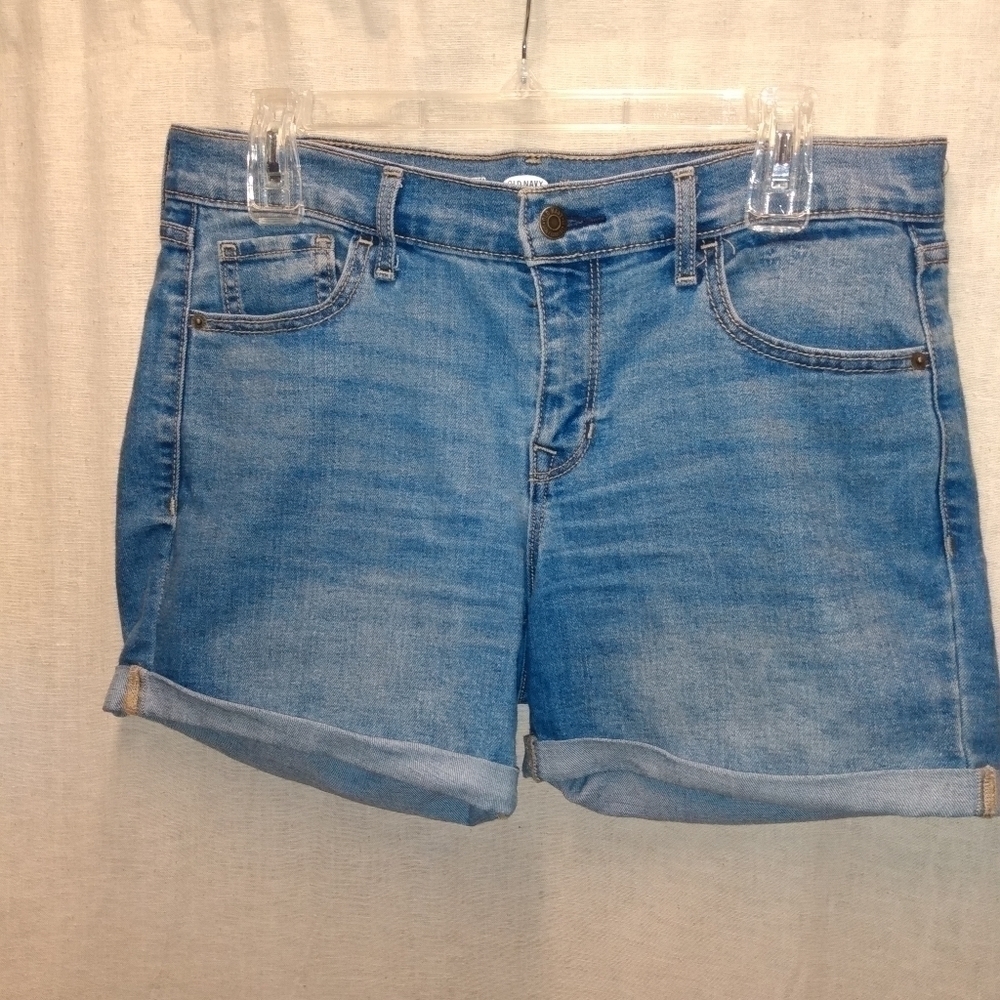 Women's Old Navy Fitted Shorts,sz 8, Blue, Cuff Hem pre